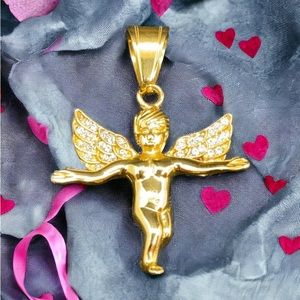 Gold angel pendant